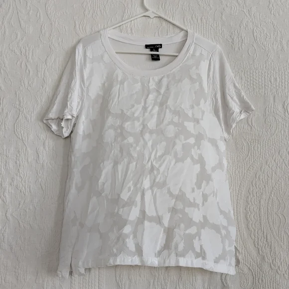 Rxb Sheer White Floral Tshirt Applique Flowers Embroidered Femme Goddess Spring - Picture 9 of 9